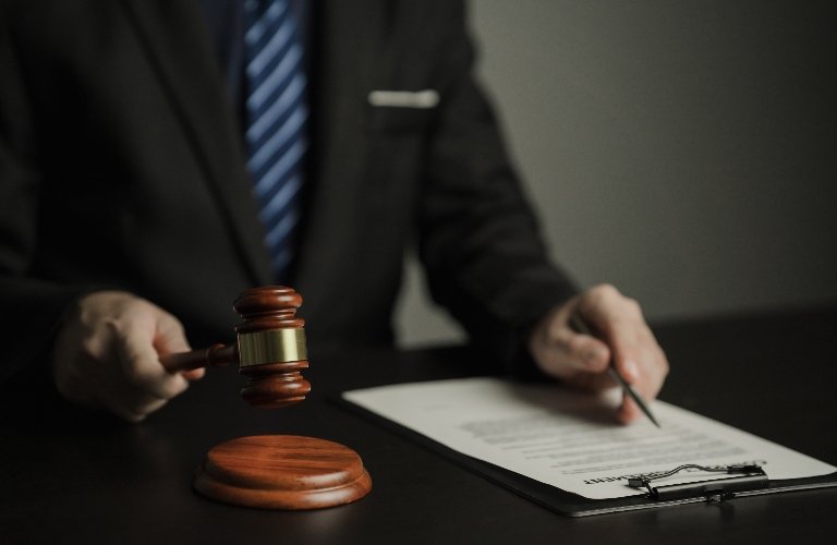 Personal Injury Deposition Process With Attorney And Court Gavel